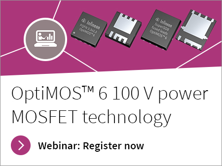 Infineon Banner OptiMOS™ 6 100V power MOSFET technology webinar