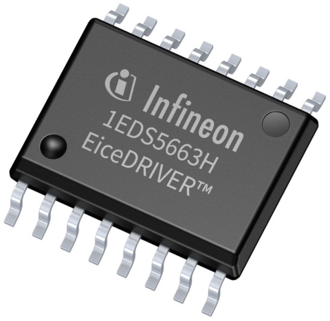 Infineon gallium nitride GaN EiceDRIVER™ gate driver IC 1EDS5663H in DSO-16 package