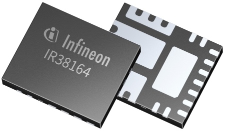 With its integrated SVID, IR38164 offers 50 percent space saving compared to traditional externally powered digital controller solutions. Infineon’s voltage regulator features a 5 mm x 7 mm Cu-clip package and OptiMOS™ 5 with the lowest RDS(on), FOM (figure of merit), and QRR attributes in the market.